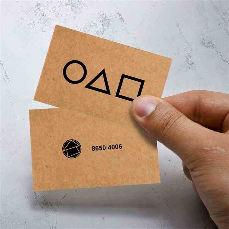 

TV Squid Game 10 Piece Pack Cards Invitation Greeting Business Paper Card 9*6cm Halloween Prop Fancy Dress Cosplay Props Partygame Ready for