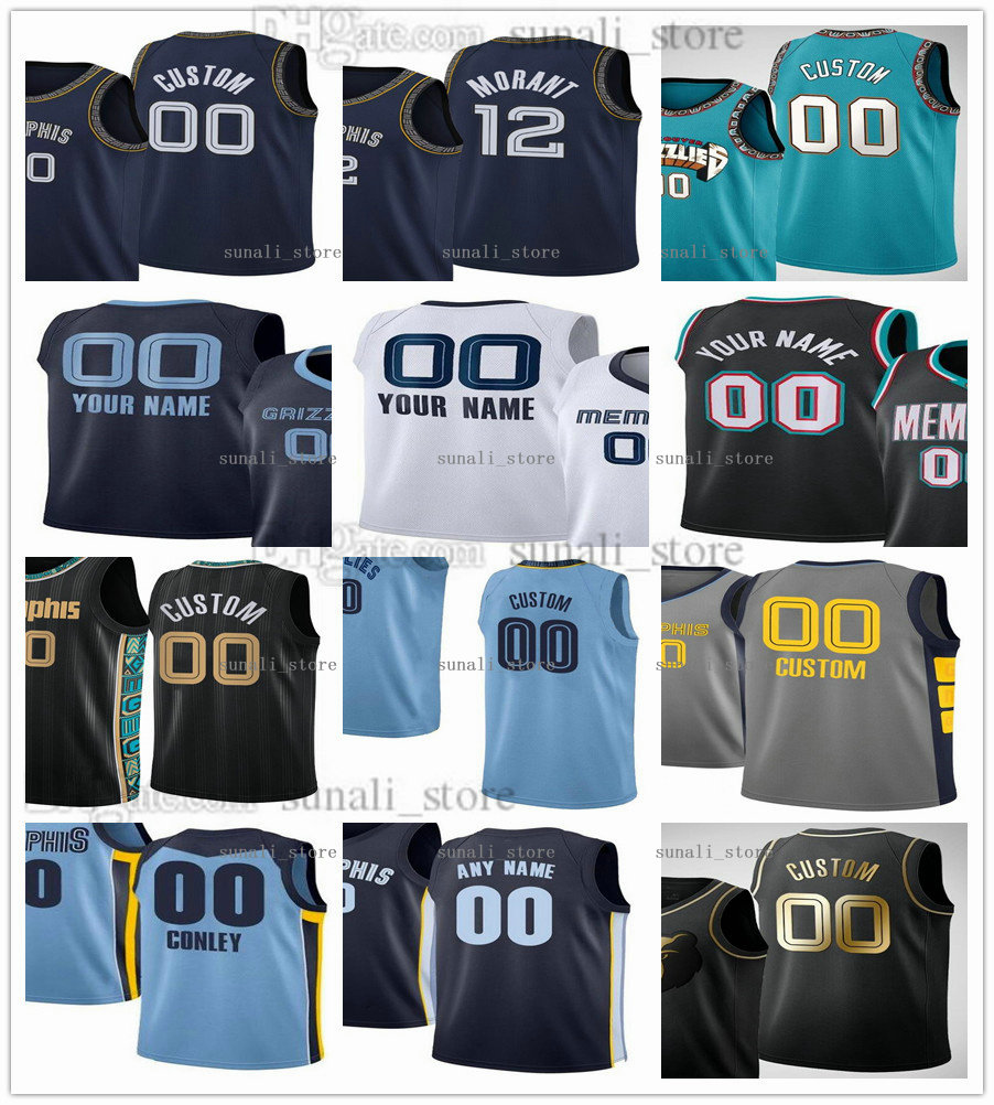 

Printed Basketball Jerseys Steven 4 Adams De'Anthony 0 Melton Kyle 1 Anderson Ja 12 Morant Tyus 21 Jones Jaren 13 Jackson Jr. Dillon Brooks Mike 10 Bibby Men Women Kids, Blue