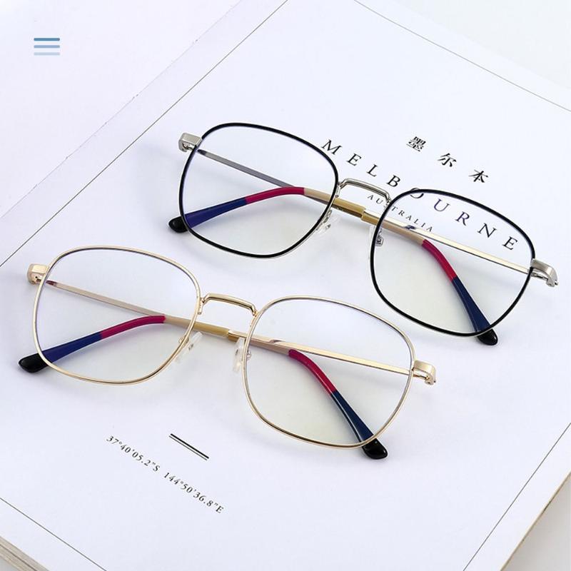 

Sunglasses Korean Thin Ultralight Frame Round Anti-blue Light Glasses Metal Computer Eyewear For Women Men Square Clear Lens