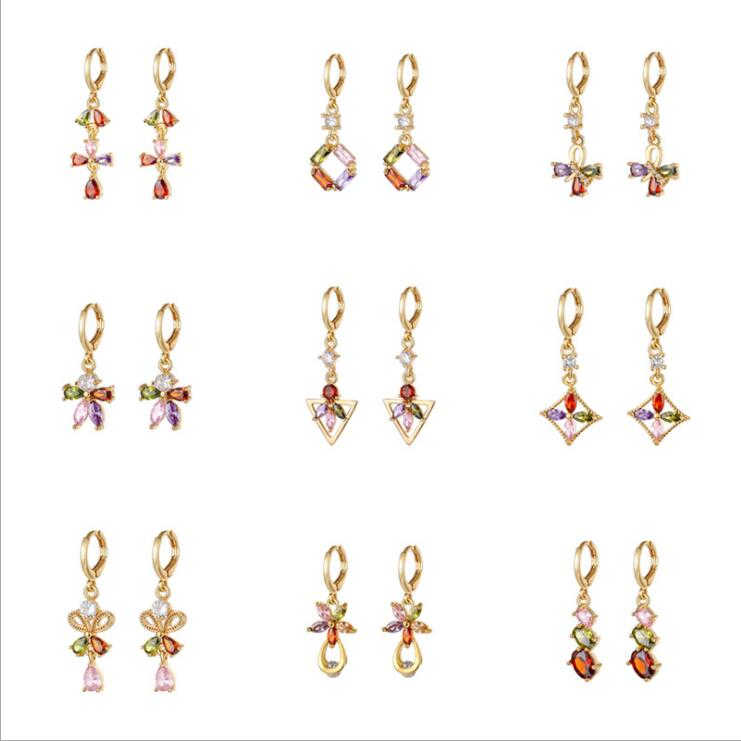 

women's Color zircon 18k Ear Cuff earrings GSFE052 fashion style gift fit women DIY jewelry earring