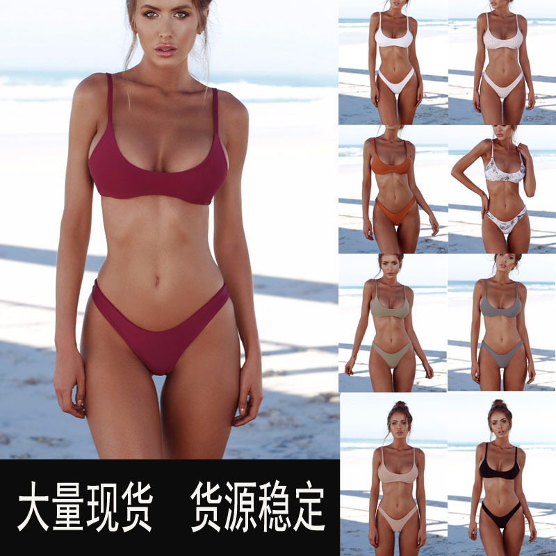 

swimwear xinrunying swimsuit women's split bikini popular, White;black