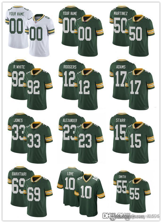 

custom Men women Green Bay Packers 12 Aaron Rodgers 23 Jaire Alexander 10 Love 17 Davante Adams 33 Jones Football Jerseys, Black;red