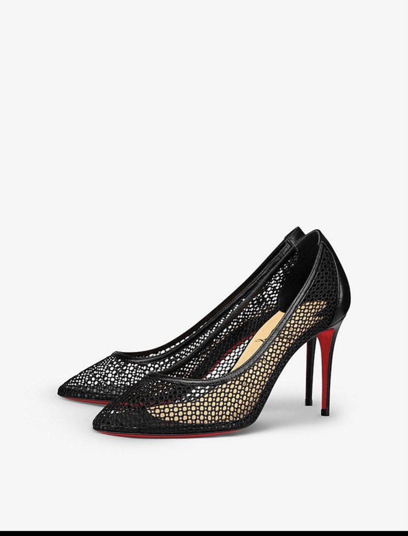 

Women's Marry Strass Sandals High Heels Red Soles Pumps Follies Degrastrass mesh+rhinestone Party Evening Shoes Low HeelsFlats Gift, Black