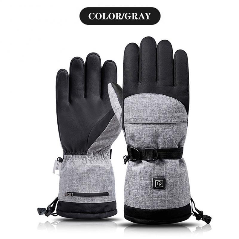 

Sports Gloves Winter Heated USB Rechargeable Full Finger Touch Screen Battery Powered Hand Warmer Cycling Skiing Thermal Fleece, Black