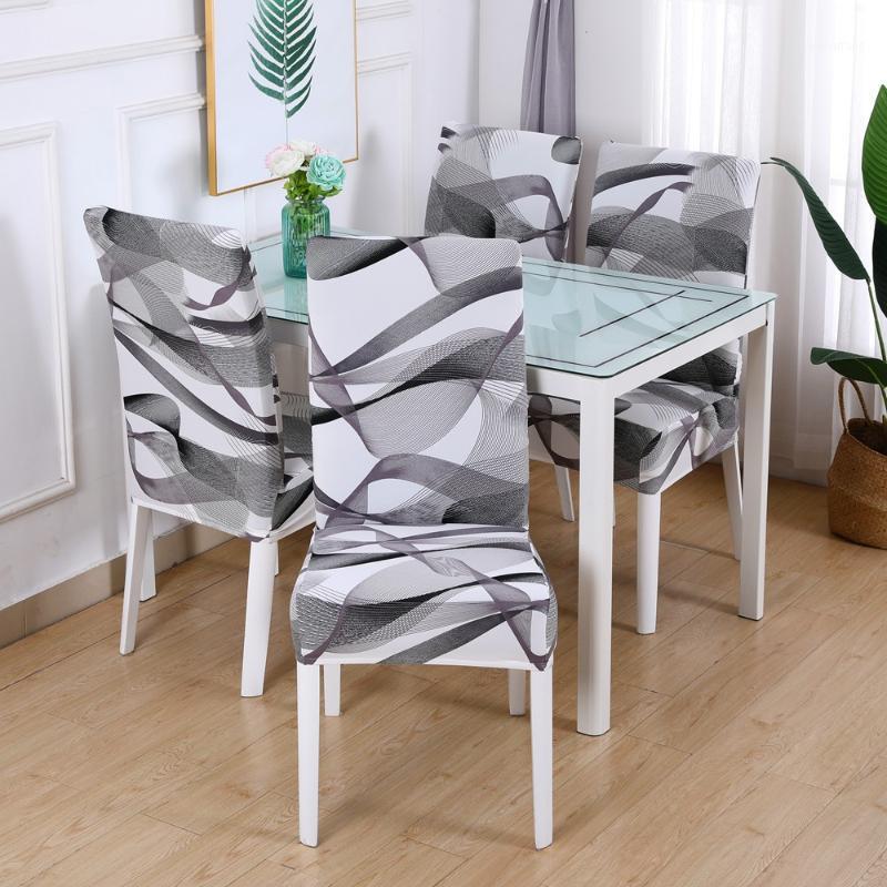 

Chair Covers Spandex Dining Cover Elastic Pastoral Print Modern Anti-dirty Slipcovers Furniture Kitchen Wedding 1/2/4/6PCS