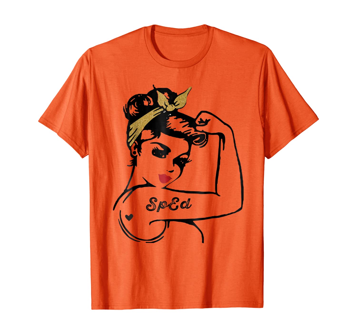 

Sped Squad Cute Strong Woman Gift Shirt For Teacher, White;black