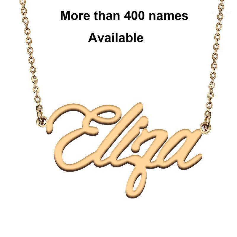 

Chains Cursive Initial Letters Name Necklace For Eliza Birthday Party Christmas Year Graduation Wedding Valentine Day Gift