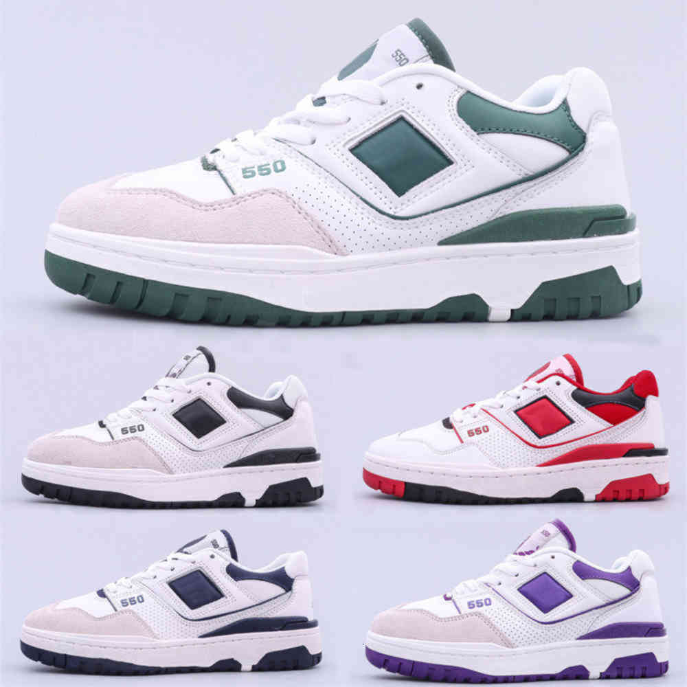 

New BB550 550 Basketball Designer BB550WT1 Skate Shoes White Green Navy Blue Sea Salt Black Purple Red Men Women Trainer Sports Low Top size36-45