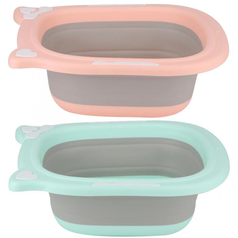 Bathing Tubs & Seats Platform Washbasin Folding Baby Ass Washing Basin Cartoon Face Foot For Infants Washrooms Washbasins-image-731196929