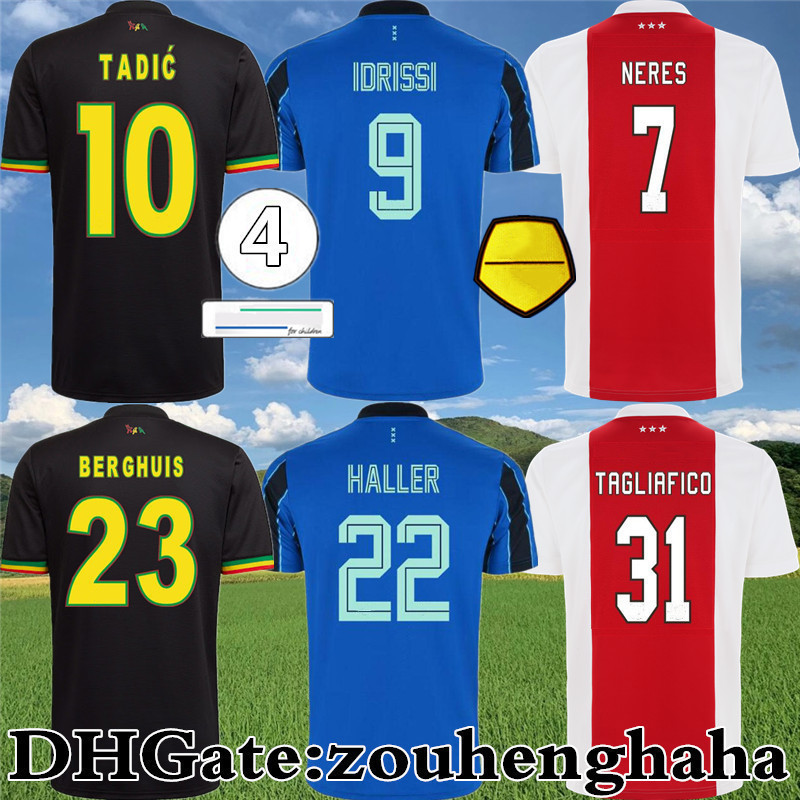 

BERGHUIS GRAVENBERCH Soccer Jerseys Amsterdam 21 22 KUDUS BLIND PROMES HALLER NERES CRUYFF KLAASSEN 2021 2022 men ajaxfootball shirt k, Black;yellow