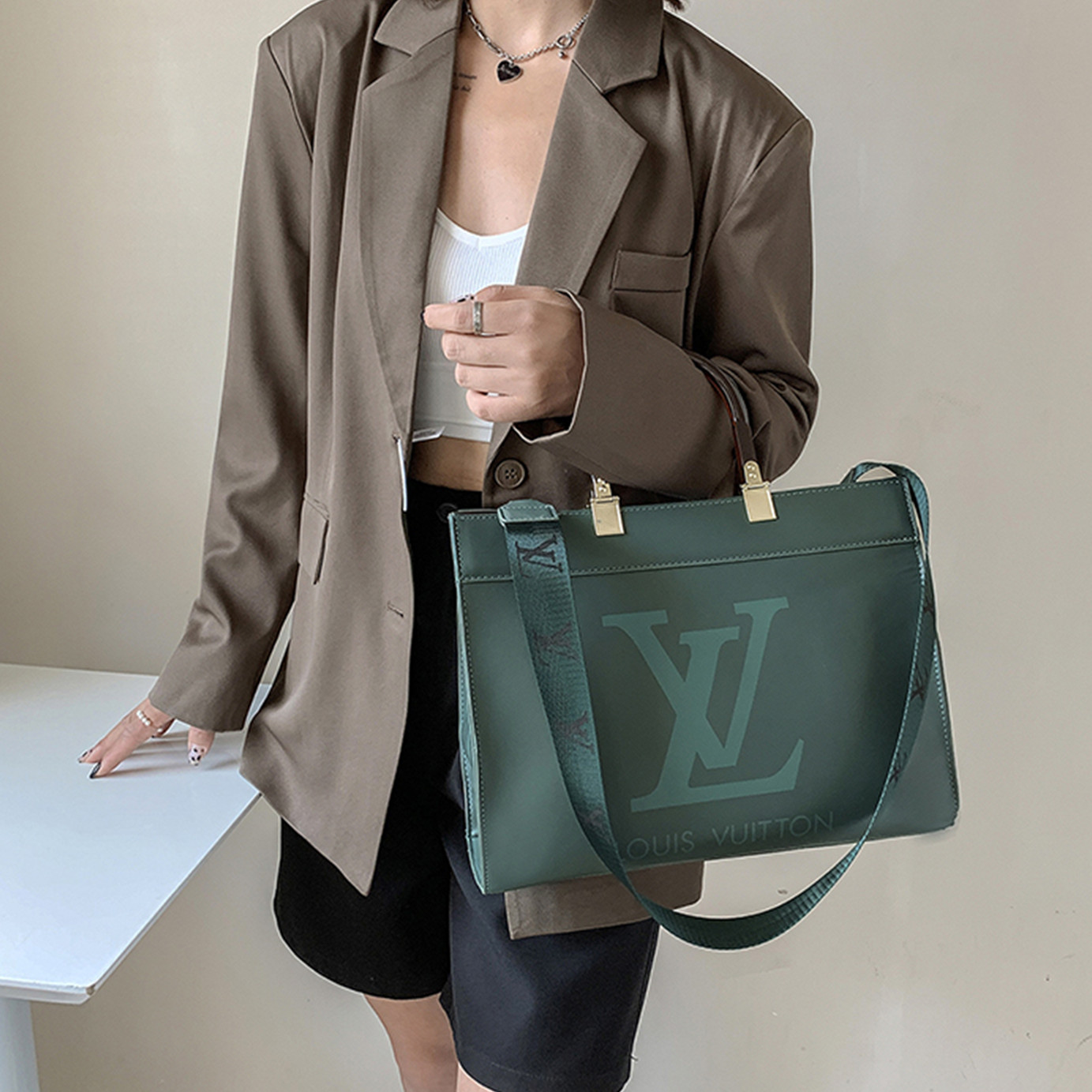 

vintage wallets LVYSLLouisVitton Onthego Cowhide print tote shopping bags vutton luxury designer shoulder messenger bags handbags women big purses, No box