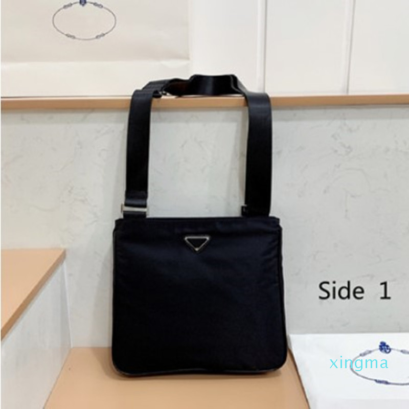 

2-Sided Designer Men's Briefcases Black Shoulder Bags Nylon Crossbody Business Briefcase Triangle Men Purses Comumuting Messenger Bag Top, 31*27*6cm
