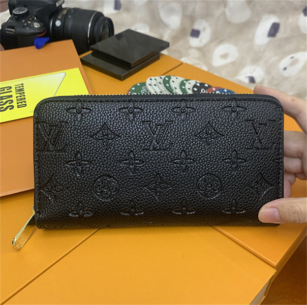 

Europe Men Fashion LOUIS genuine leather VITTON Zipper Wallets Women Credit card Long Wallet coin purse Clutch Bag, White;black