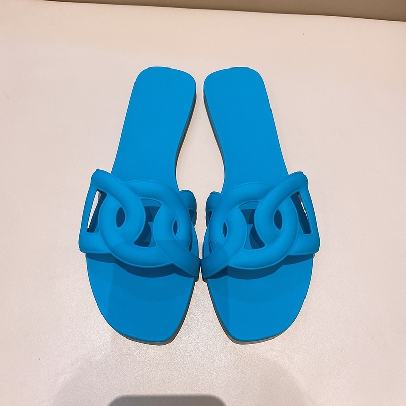 

Women's Roulis h Flat Bottomed Flip Flops for 2021 Summer New Aloha One Line Beach Jelly Holiday Slippers Zlh, Black