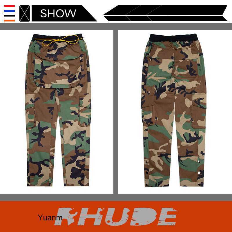 

rhude Hip pants hop camouflage rap trend, Black