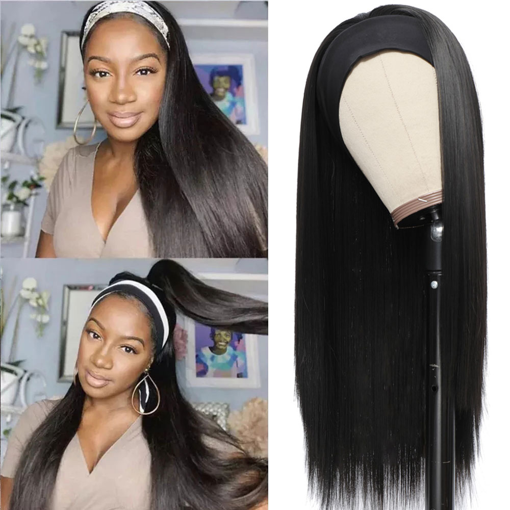 

headband wig synthetic long straight synthetic hair headband wig for black women 20 22 24 26 28 30 inch