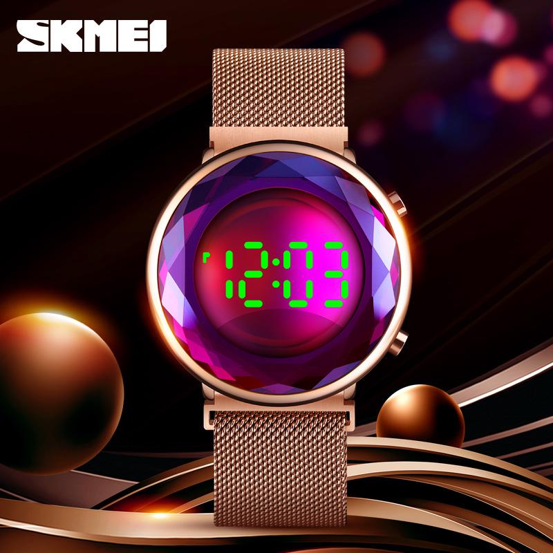

Wristwatches LED Light Display Digital Watch Fashion Women's Watches SKMEI Wristwatch Ladies Dress Date Waterproof Clock, Slivery;brown
