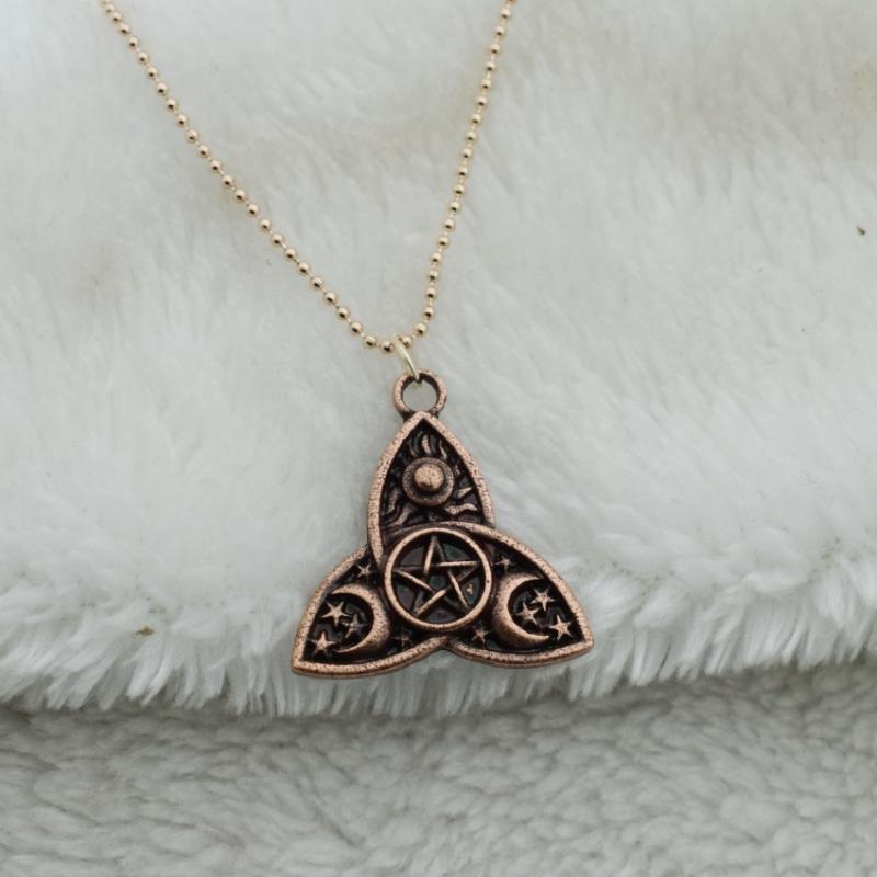 

Pendant Necklaces 12pcs Wiccan Sun Moon Star Pentagram Necklace Magic Mysticism Witchcraft Jewelry, Silver