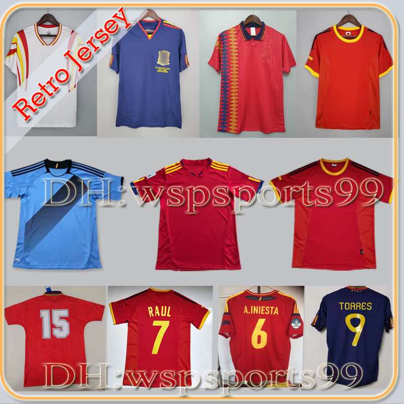 

Retro final 2010 Spain soccer jersey 1994 RAUL XAVI Hierro LUIS ENSRIQUE ALONSO 1996 2008 2012 Caminero Iniesta PUYOL PIQUE David Villa TORRES, Black;yellow