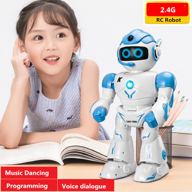 

Educational Robot Toy Smart Robot Touch Sensing Intelligent RC Robot With Singing Dancing Music Speaking Voice dialogue kid gift, Red