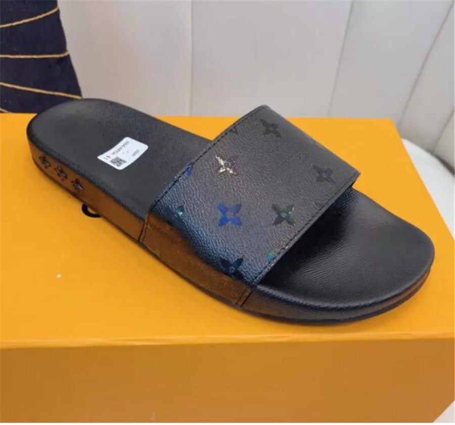 

New Men Women sandals Designers Slippers Flat Slides bottom slipper Leather beach Shoes unisex sandal transparent Jelly flip flops G90222, A box