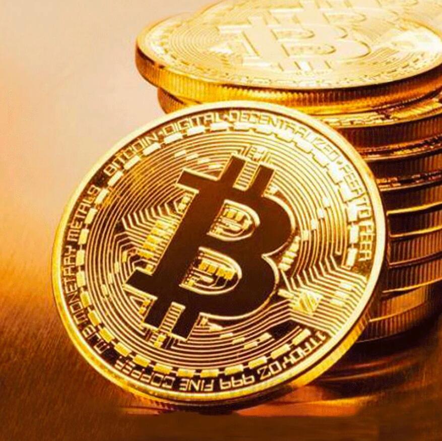 

Gold Plated Bitcoin Coin Collectible Art Collection Gift Physical commemorative Casascius Bit BTC Metal Antique Imitation