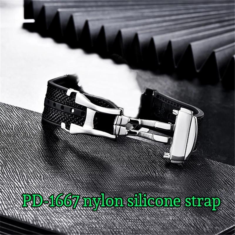 

Watch Bands PAGANI DESIGN PD1667 007 Watches Men Original NATO Strap Silicone/Stainless 20mm