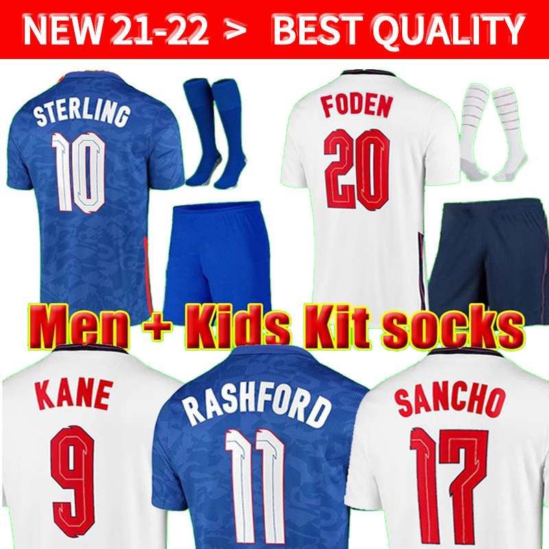 

2020 2021 soccer jersey KANE STERLING RASHFORD SANCHO HENDERSON BARKLEY MAGUIRE 20 21 22 Player version national football shirts men + kids kit sets uniforms, 2020-home