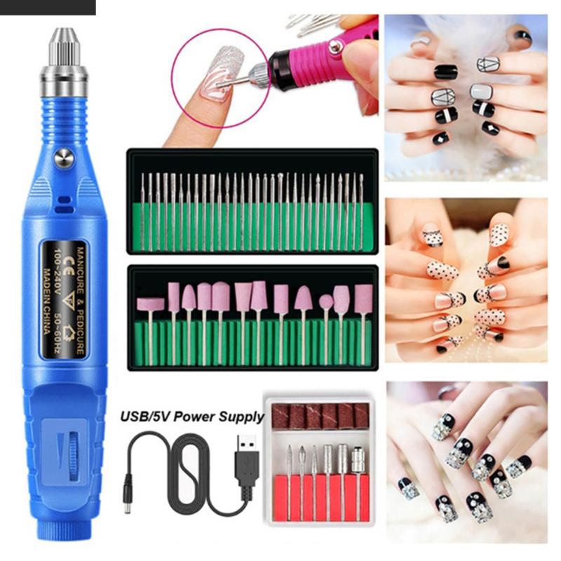 

Nail Drill & Accessories Máquina De Taladro Uñas Eléctrica Profesional Juego Manicura Para Pedicura Fresas Lima Uña