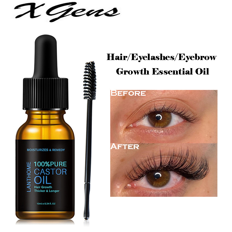 

Pure Castor Oil Eyelashes Growth Serum Hair Treatment Eyebrow Fast Growth Liquid Essential Oil Makeup Eyelash Enhancer 10ml, 1pcs