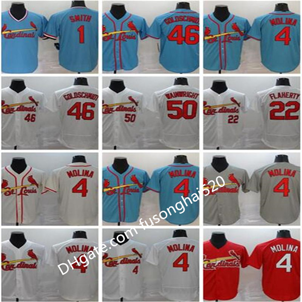 

28 Nolan Arenado Mens Women Kids Jerseys 46 Paul Goldschmidt Cardinal Baseball 4 Yadier Molina Ozzie Smith Alex Reyes Dexter Fowler Carpenter Bader, Blue;black