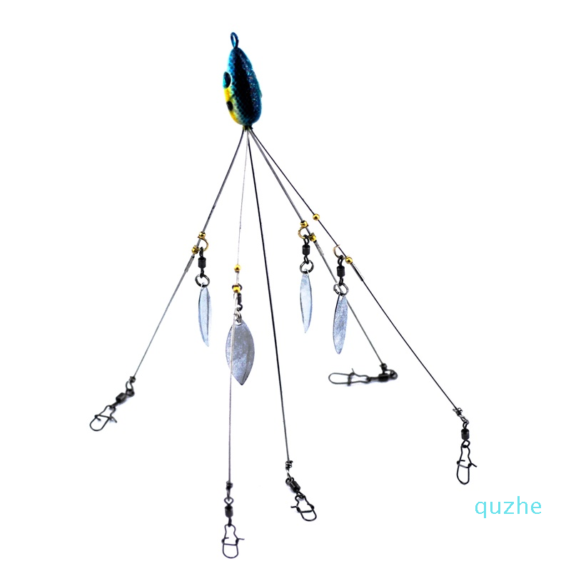 

4pcs/lot Fishing Hooks Alabama Head Swimming Bait Umbrella Rig 5 Arms Bass Fish Group Lure Extend 18g
