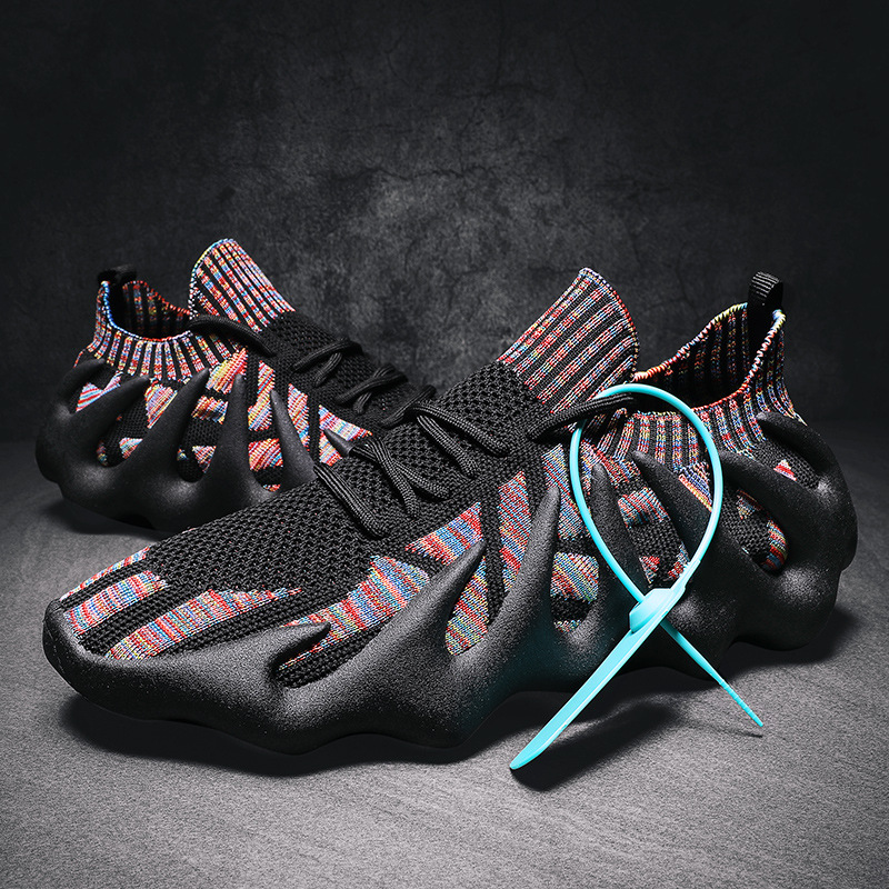 

Designer Men's Running Shoes Flying Woven Breathable Flap Shoe Casual Sports Sneakers Autumn, Beige