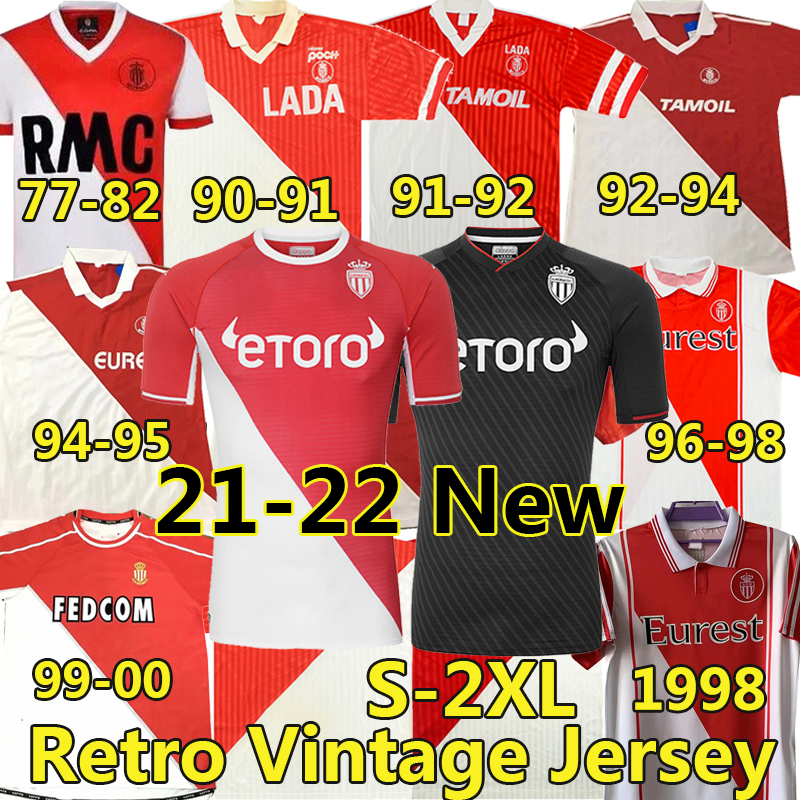 

82 90 91 92 94 95 96 97 Retro Version Soccer Jerseys 21/2/23 Monaco Collector's Tuybens 1998-2000 Dalger Vintage AS BEN YEDDER JOVETIC GOLOVIN Flocage JORGE Football Shirt, Monage 21-22 away