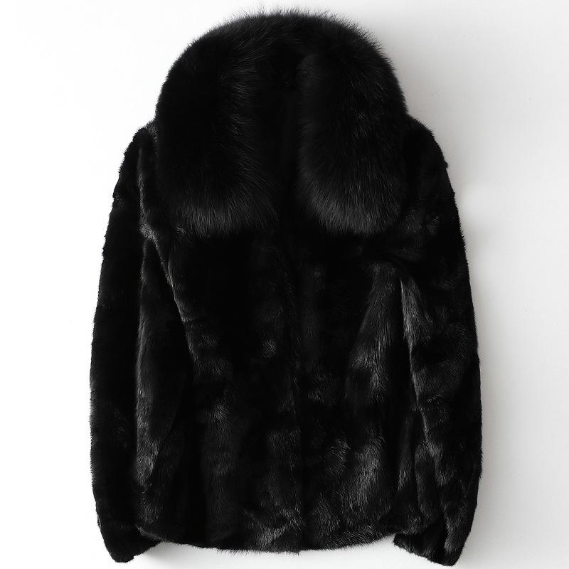 

Women's Fur & Faux Women Winter Warm Coats Collar Natural Mink Jacket Lady Loose Cashmere Overcoats Real Luxury Clothes, Black