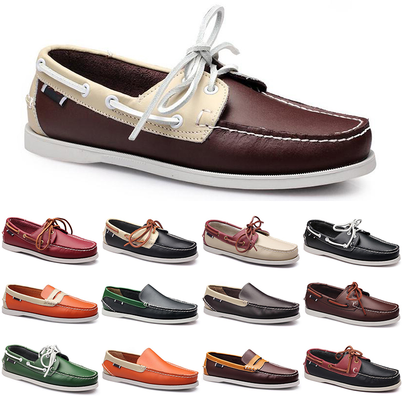 

men casual shoes loafers fabric leather sneakers bottom low cut classic red beige dress shoe mens trainer, # 18