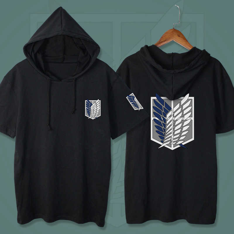 Men&#039;s T-Shirts Casual t Shirt Men for Anime Attack on Titan Eren Cosplay Women Mens Hooded T-shirts Short Sleeve Tops Tee H48A-image-703456160