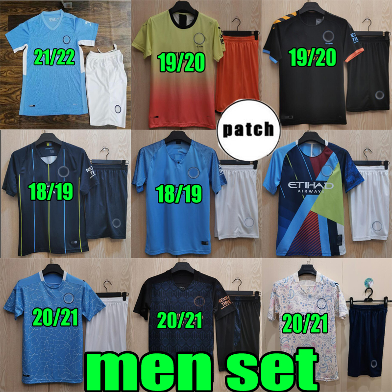 

Men18 19 20 21 22 Manchester soccer jersey set 2018 2019 2021 2022 G. JESUS CITY STERLING FERRAN DE BRUYNE foden football shirts sets MAHREZ MENDY home kits, 18/19 home