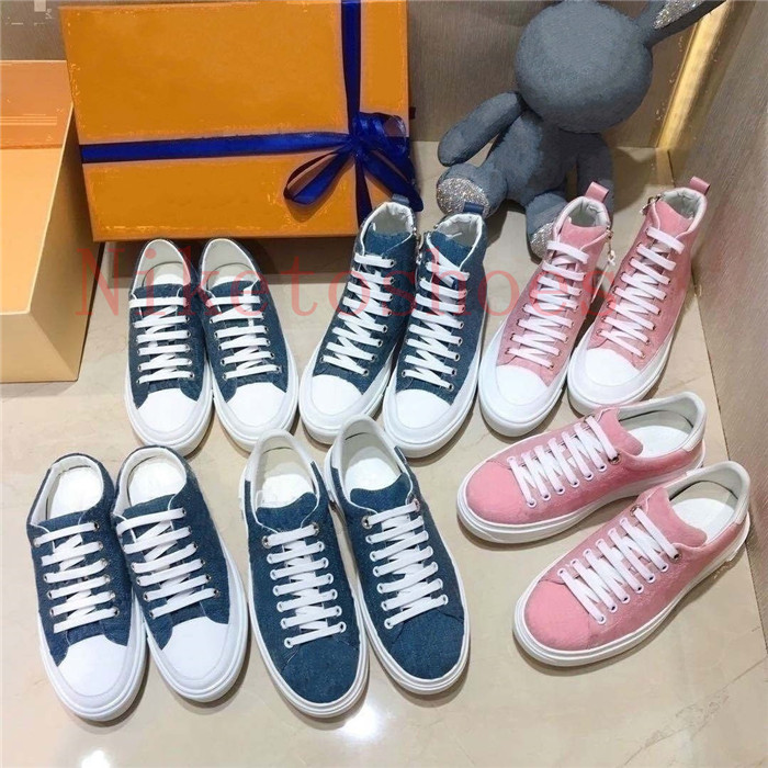 

Stellar Sneaker Boot Women's Bleu Jeans Blue Denim hi-top Shoes Trainer Runner Pink Designer Sneakers Side zip Rubber outsole Casual shoe, Lucky green