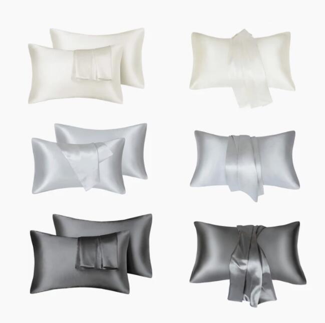 

Bedsure Satin Pillow Case for hair and skin 2 Pack standard size with envelope closure, 20*26