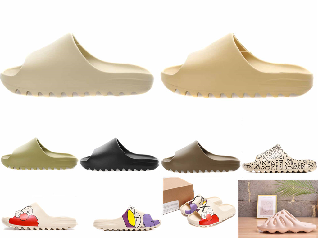 

With Box Slippers kanye sandals mens women triple black white slides sock bone resin desert sand earth brown Foam Runner men womens west sli 0102, I need other