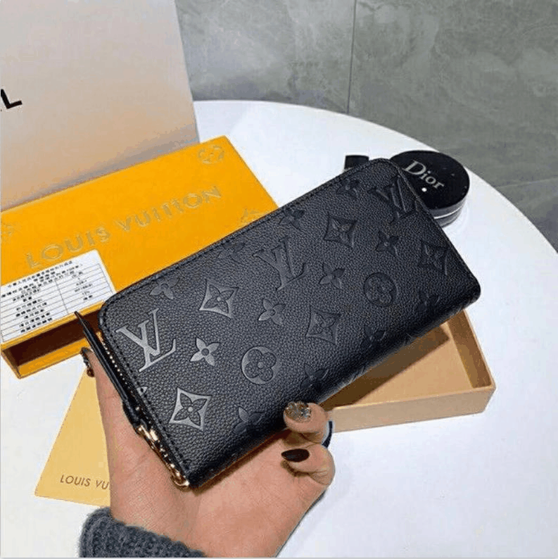 

GG's LOUIS's VUTTON's LVs YSLs Fashion Luxury Bags Women Long Paris Coin Purse Leather Embossed Clutch Holder Wallet Designer, Red;black