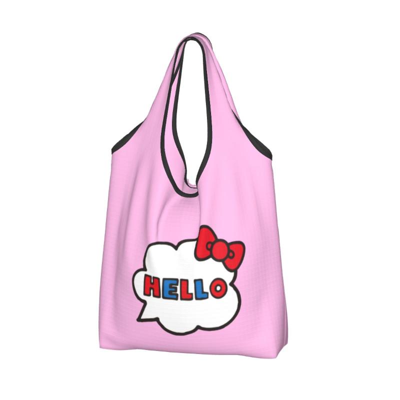 

Storage Bags Hello Cat Canvas Bag Women Shoulder Anime Manga Chibi Ins