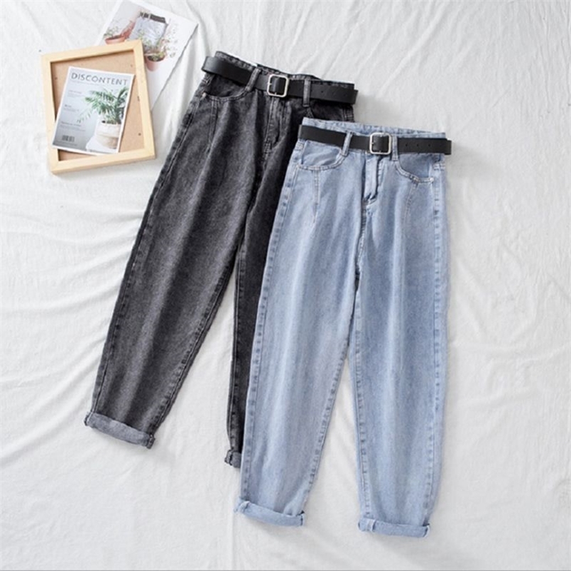 

Casual Ankle Length Cotton Women Jeans Without Belt Spring N0092 210708