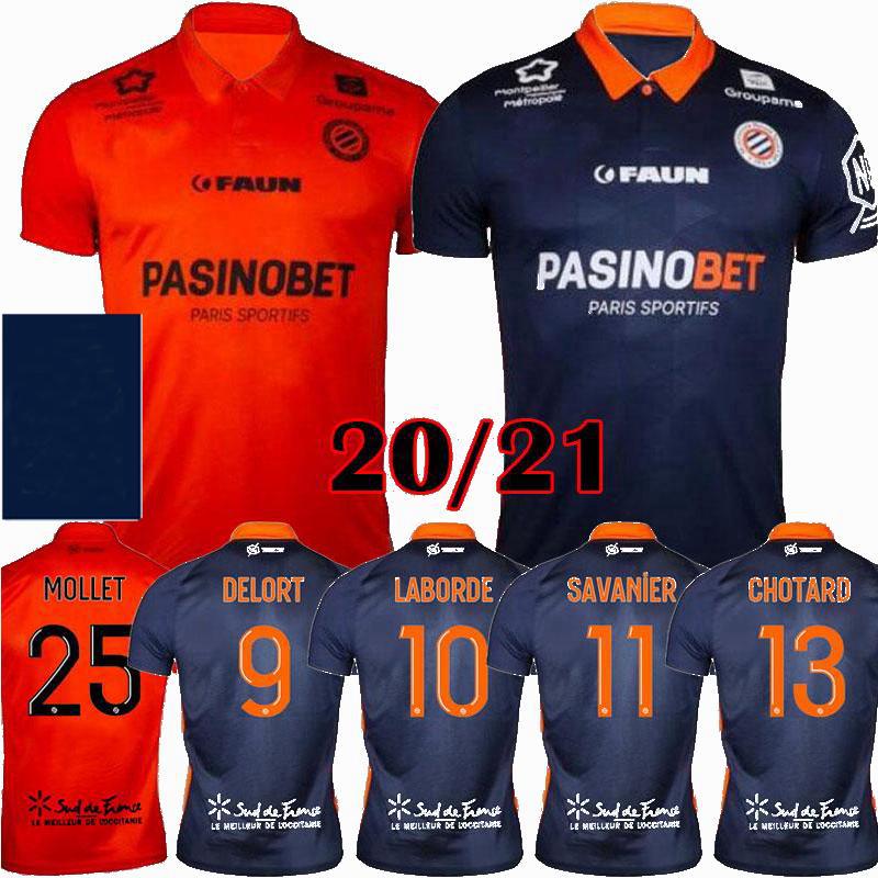 

Montpellier HSC soccer jerseys NEW LABORDE DELORT maillot de foot SAVANIER MAVIDIDI MOLLET CONGRE Men football shirts Uniforms 2020 2021, Black