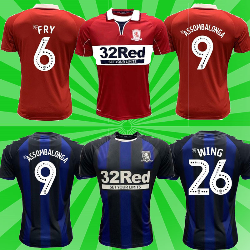 

20 21 Middles de primera calidad Middlesbrough F C Jerseys fÃºtbol # 6 Fry # 9 Assombalonga #10 AKPOM #11 Fletcher Football Shirts Men Kit Ni, Black;yellow