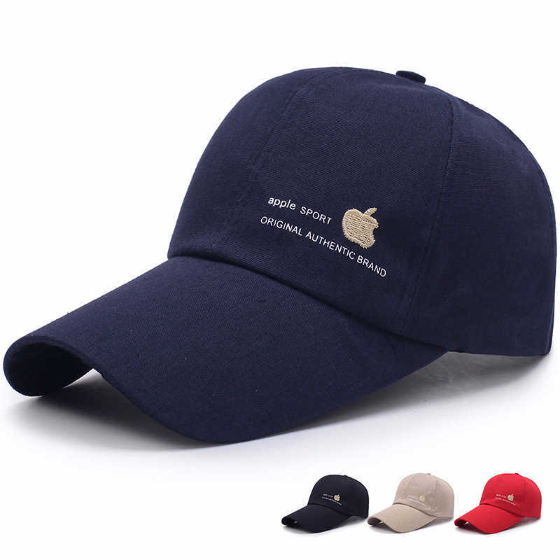 

Outdoor sports mountaineering fashion Apple Embroidered Baseball Cap adjustable men's versatile cap, Black;white
