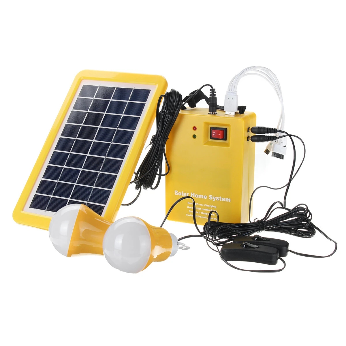 12V DC Solar Panels Lighting Charging Generator Home Outdoor Energy Powered System-image-687960251