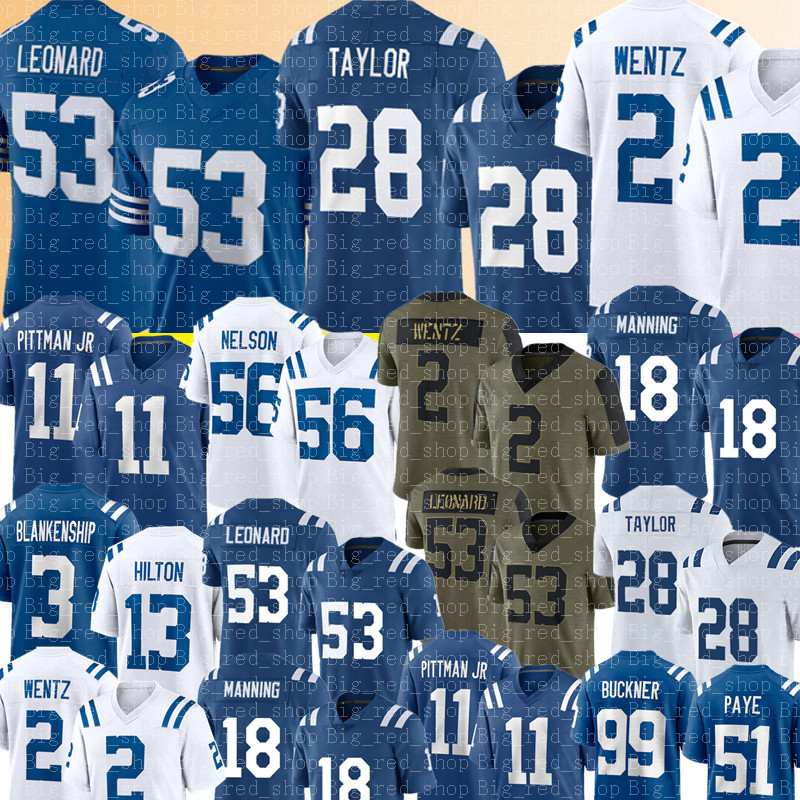 

53 Darius Leonard 28 Jonathan Taylor Jersey 2 Carson Wentz Michael Pittman Jr. Jerseys 56 Quenton Nelson Marvin Harrison Peyton Manning T.Y. Hilton Rodrigo Blankenship, Ncaa{a labamahongchao}