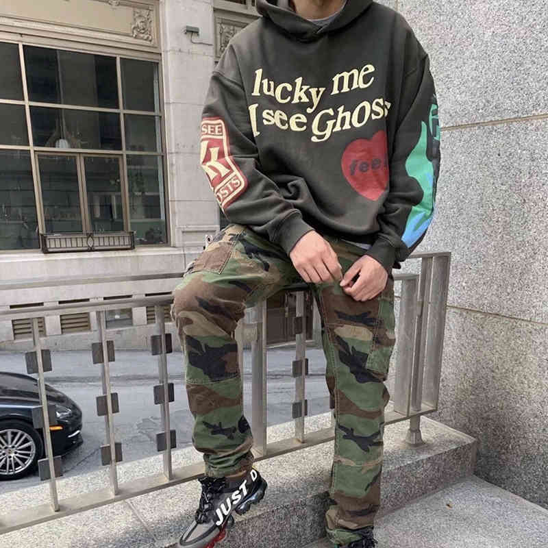 

Factory Outlet High Street Cpfm Kids See Ghosts Children Meet Ghost Love Flame Foam Hoodie Sweater Jacket, Black